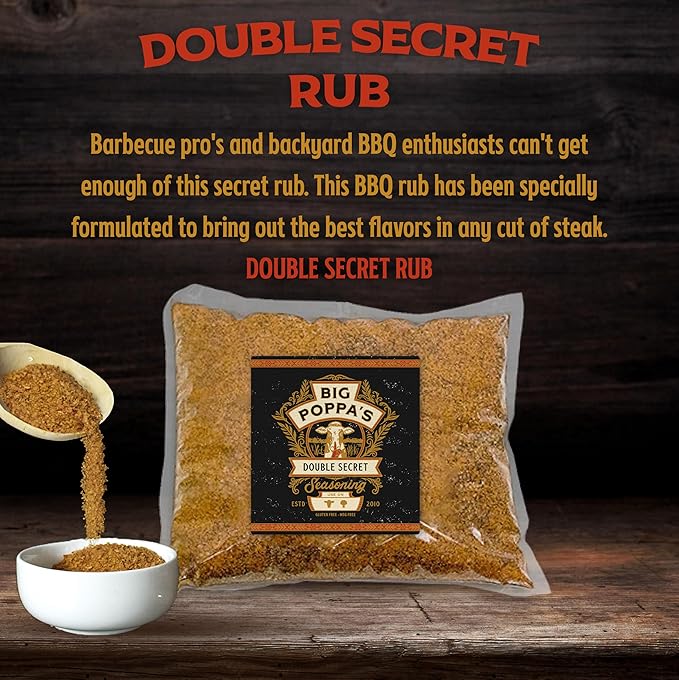 Big Poppa’s Double Secret Steak Rub — Award Winning Beef Rub — Gluten-Free Spice Mix — Dry Rubs for