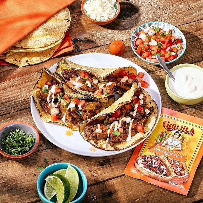 Cholula Chili Garlic Taco Seasoning Mix, 1 oz (Pack of 12)