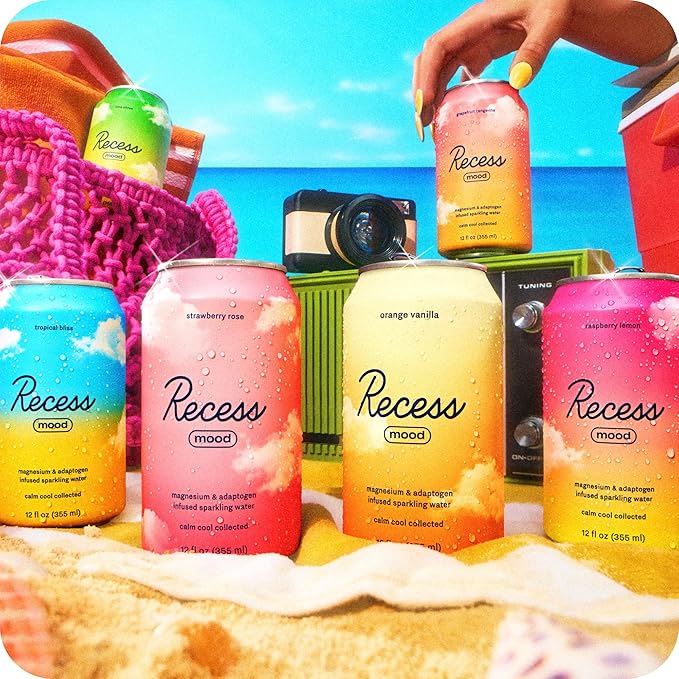 Recess Mood Magnesium Supplement Drink Calming Beverage, 12 Ounce (Variety Pack, 12 Pack) *Greatest