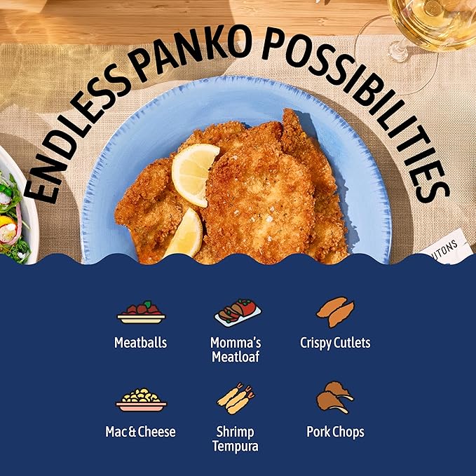 Kooshy Plain Panko Breadcrumbs | Vegan, Dairy Free, & Non GMO Sourdough Bread Crumbs for Meatballs