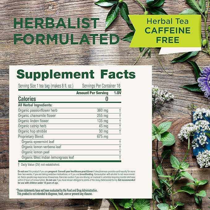 Traditional Medicinals Tea, Organic Nighty Night, Relax & Get a Good Night's Sleep, Includes
