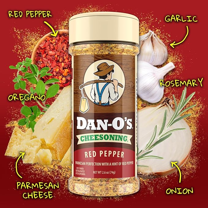 Dan-O's 3 Bottle Cheesoning Seasoning Set, Small Bottles, 3 Pack, Includes Red Pepper, Jalapeño and