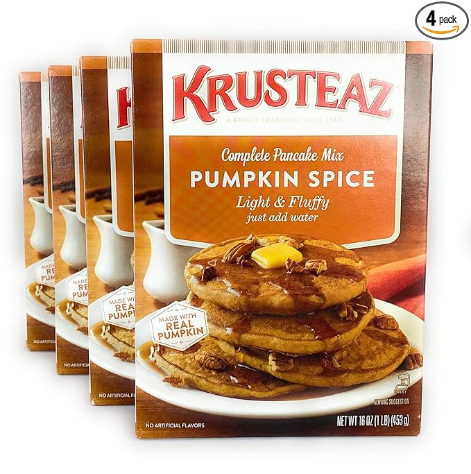 Krusteaz Baking Mix, Pumpkin Spice Complete Pancake Mix, Light & Fluffy, Made with Real Pumpkin &
