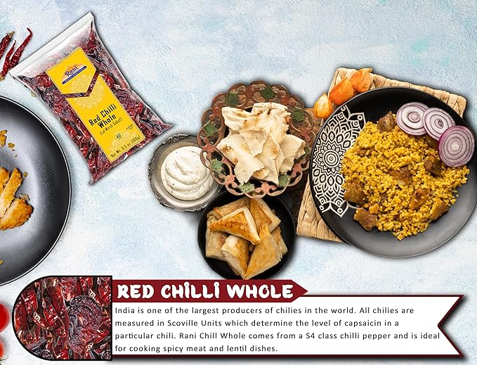 Rani Chilli Whole (Lal Mirch Sabut) 3.5oz (100g) ~ All Natural | Vegan | No Colors | Gluten
