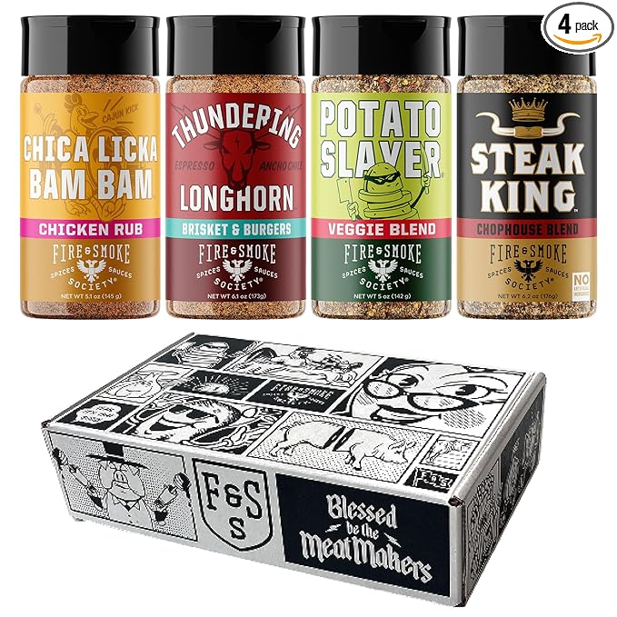 Fire & Smoke Society Meat & Potatoes Seasoning Variety Pack | BBQ Rubs, Gifts for Men, Fathers Day