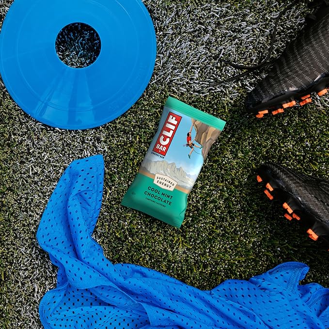 CLIF BAR - Cool Mint Chocolate with Caffeine - Made with Organic Oats - Energy Bars - Non-GMO