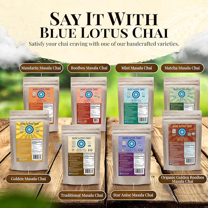 Blue Lotus Chai – Star Anise Masala Chai - Makes 265 Cups – Just Add Hot Water, No Steeping, No