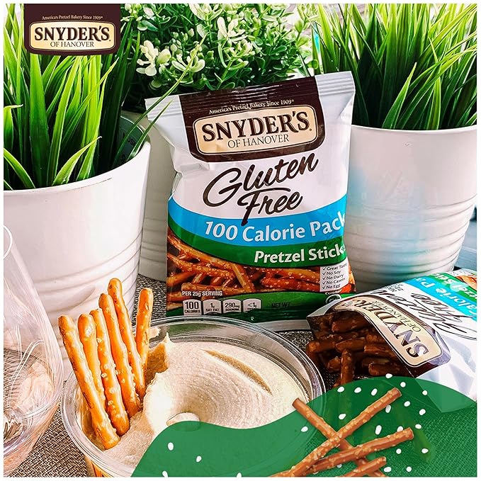 Snyder's of Hanover Gluten Free Pretzel Sticks, 100 Calorie Individual Packs, 24 Ct