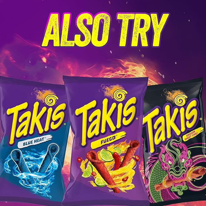 Takis Intense Nacho 40 pc / 1 oz Multipack - Cheddar Cheese Flavored Non-Spicy Rolled Tortilla