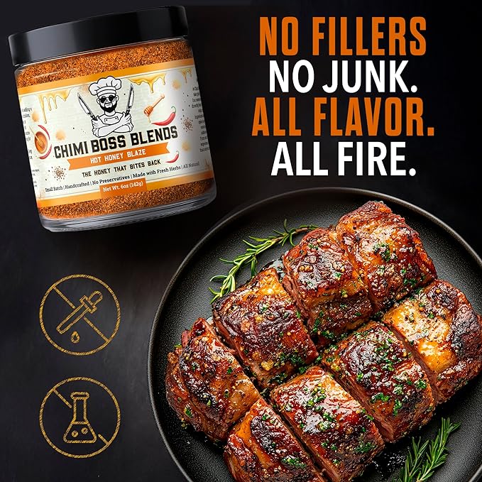 Chimi Boss Blends Hot Honey Seasoning, 6oz ??Sweet & Spicy Dry Rub for Grilling, Smoking & BBQ