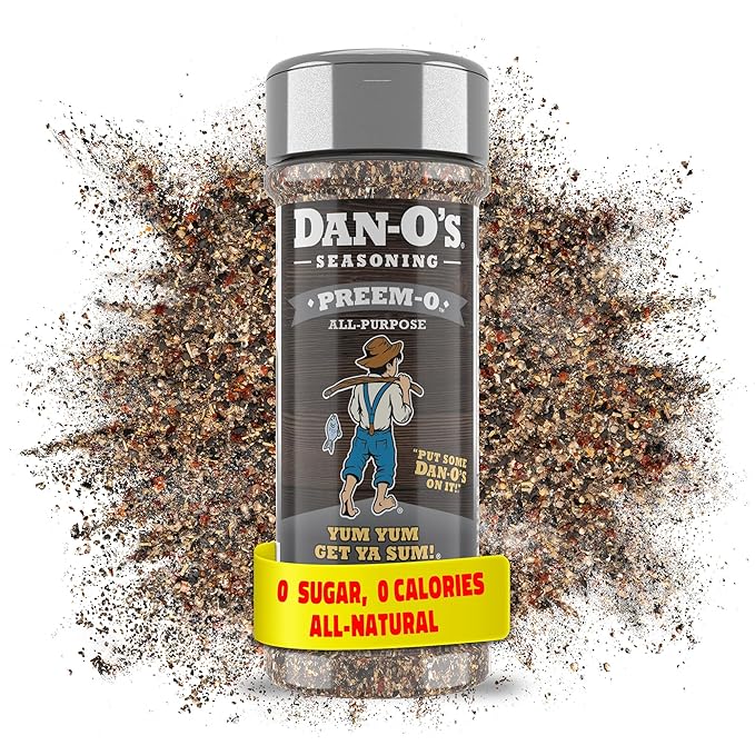 Dan-O's Preem-O Seasoning, 2.5 oz Bottle, Meat Seasoning for Steak, Ribs, Chicken, Brisket and