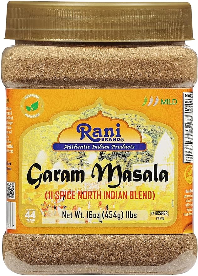 Rani Garam Masala Indian 11-Spice Blend 16oz (1lb) 454g PET Jar, Pack of 6 ~ All Natural, Salt-Free