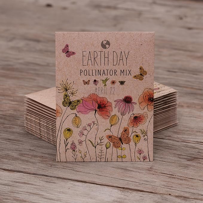 25 Earth Day 2025 Holiday Seed Packets (Wildflower Mix Seed Packets)
