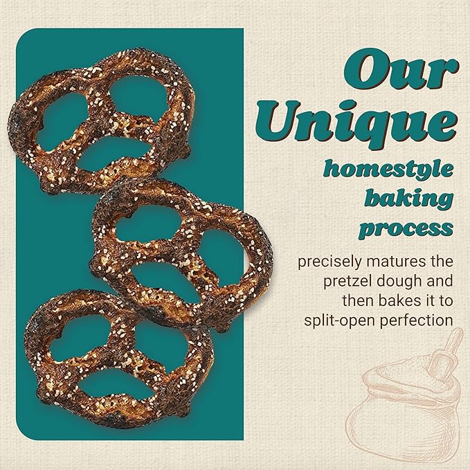 Unique Snacks Extra Dark Splits Pretzels, Original Split-Open Pretzels, Delicious Homestyle Baked