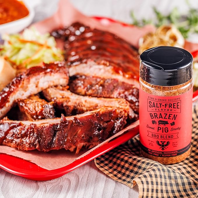 Fire & Smoke Society Salt-Free Brazen Pig BBQ Seasoning | Pork Rub, BBQ Spice Blend | Pork