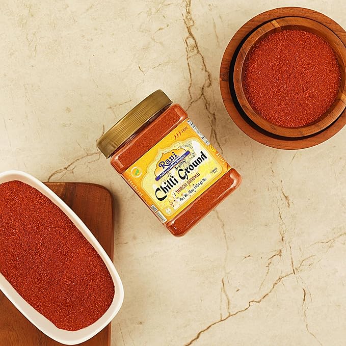 Rani Chilli Powder (Mirchi) Ground Indian Spice 16oz (1lb) 454g PET Jar ~ All Natural | Salt-Free |