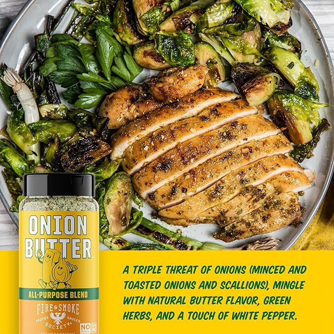 Fire & Smoke Society Onion Butter All Purpose Seasoning | BBQ Rubs for Smoking and Grilling |
