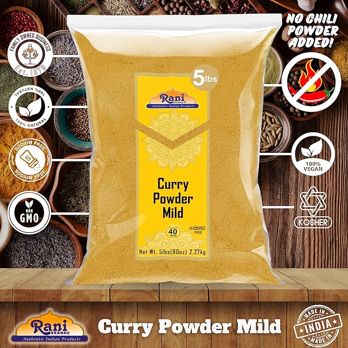 Rani Curry Powder Mild (10-Spice Authentic Indian Blend) 80oz (5lbs) 2.27kg Bulk ~ All Natural |