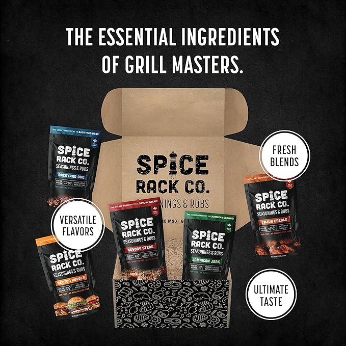 Spice Rack Co. BBQ Seasonings And Rubs - Smoking & Grilling Spices and Seasonings Sets, Grilling