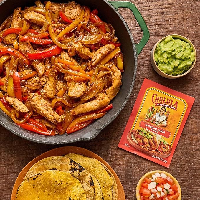 Cholula Seasoning Mix, Original Fajita, Medium Heat, For Chicken, Steak, Shrimp & Veggie Fajitas