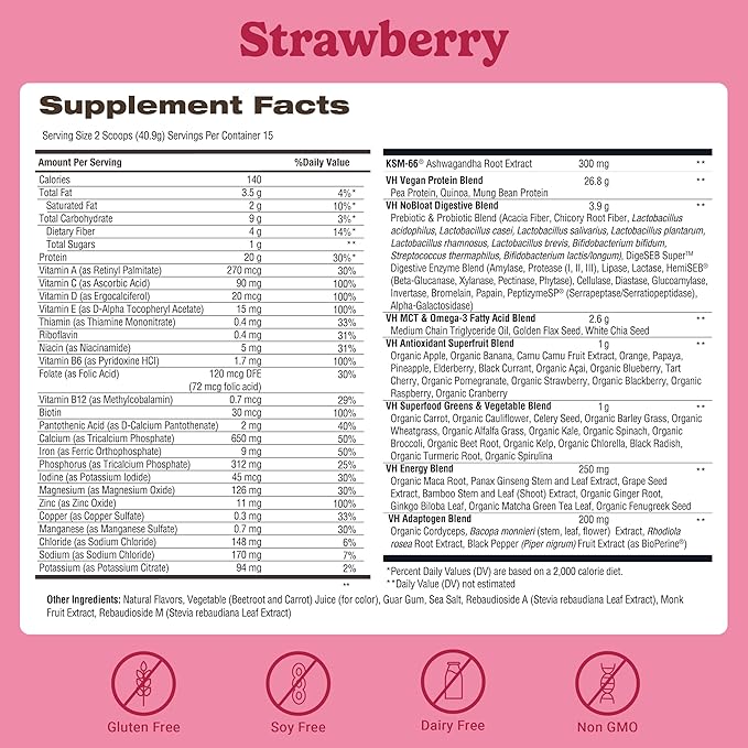 VitaHustle ONE Meal Replacement Shake - Plant Based Protein Powder by Kevin Hart - Vegan, Meal