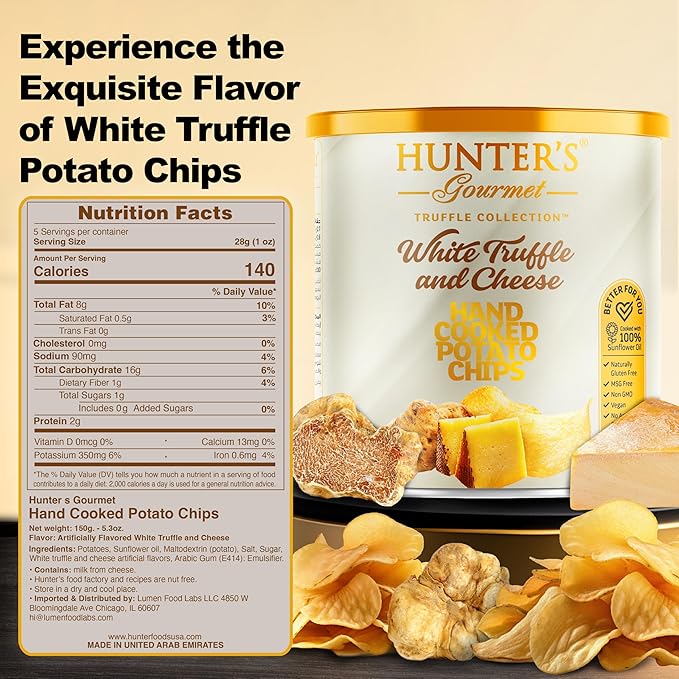 Hunter's Gourmet Chips | Healthy & Cholesterol Free | Halal | Made in a Nut-Free Facility | MSG &