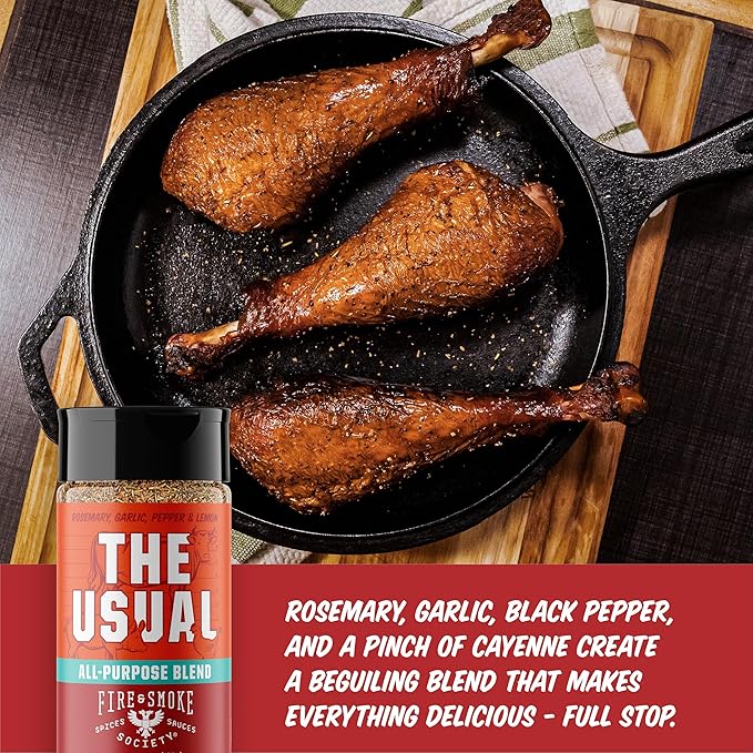 Fire & Smoke Society The Usual All Purpose BBQ Seasoning | BBQ Rubs for Smoking and Grilling |