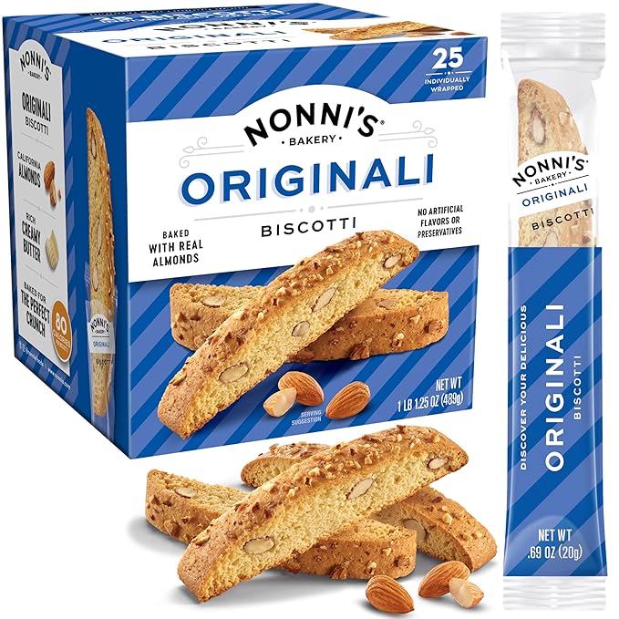 Nonni's Originali Classic Almond Biscotti Cookies ??Individually Wrapped Italian Coffee Snack
