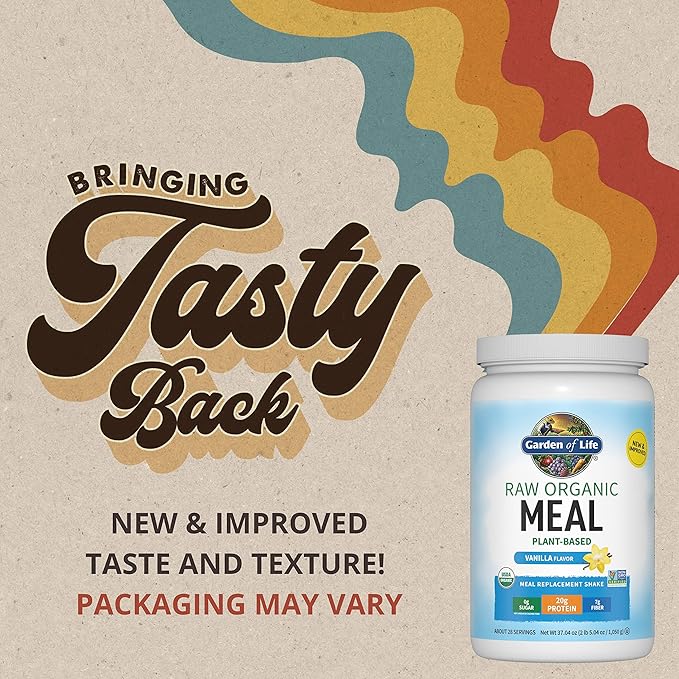 Garden of Life Meal Replacement Shakes, Raw Organic, Vanilla Protein Powder with Plant Based Pea
