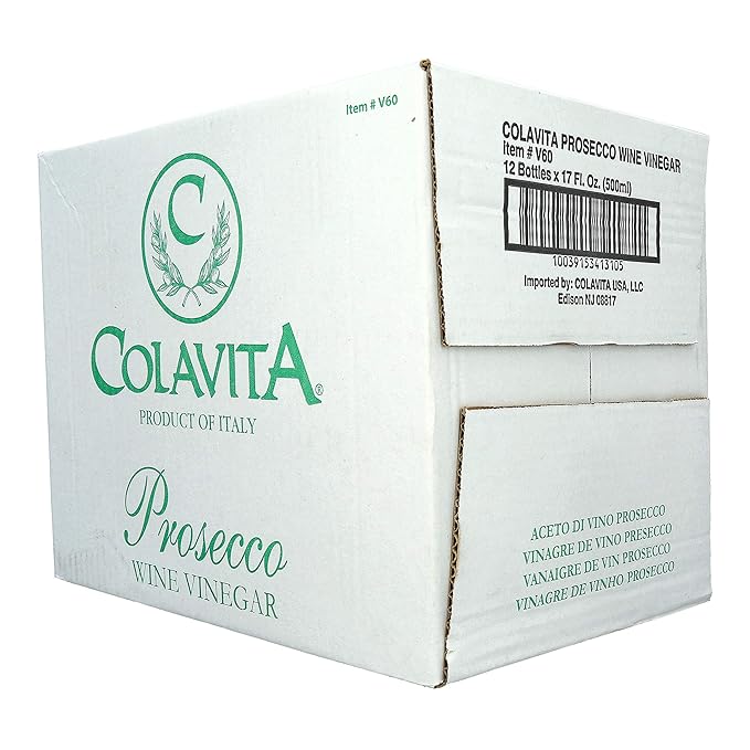 Colavita Wine Vinegar - Prosecco White Wine Vinegar, Non GMO, 17 Ounces
