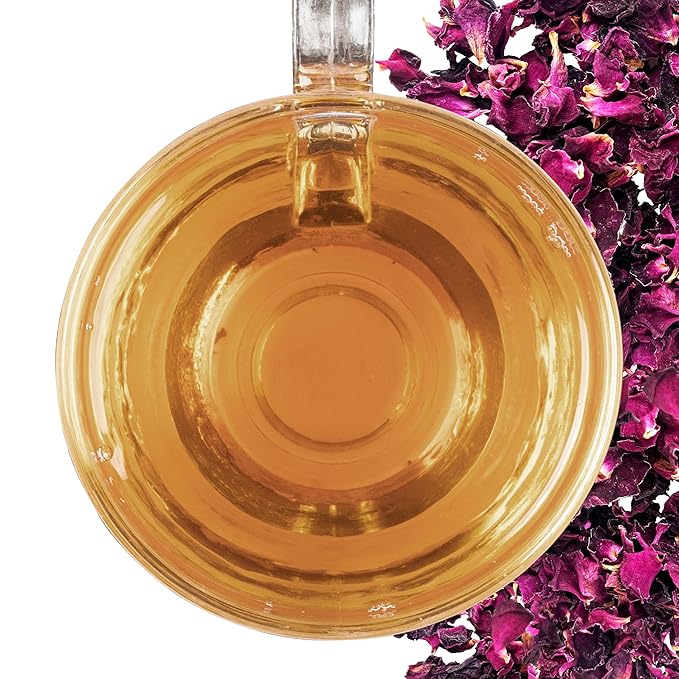 BREWIX, Pure Dried Rose Petals Loose Tea (25+ Cups,1.76oz/50g) Edible Flowers for