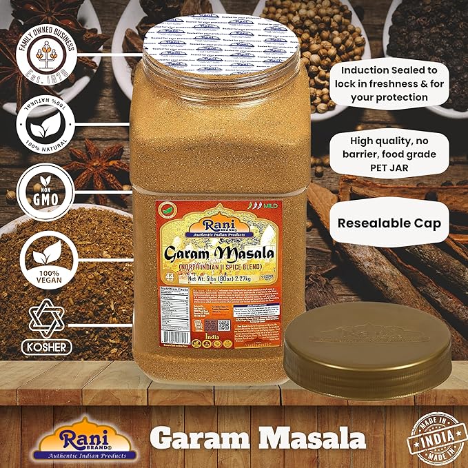Rani Garam Masala Indian 11-Spice Blend 80oz (5lbs) 2.27kg Bulk PET Jar ~ All Natural, Salt-Free |