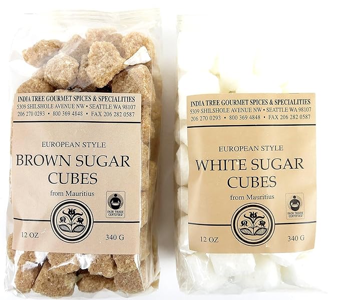 India Tree Demerara Brown Sugar Cubes from Mauritius| Fair Trade Vegan NonGMO Gluten Free