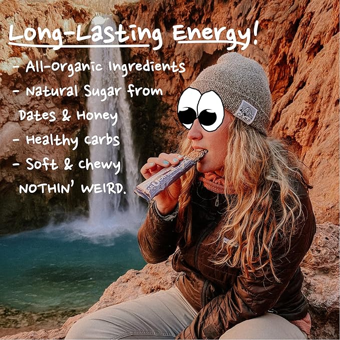 BAR-U-EAT Gluten-Free, Organic, Soft & Chewy Energy Bar. Whole Food Ingredients | Compostable