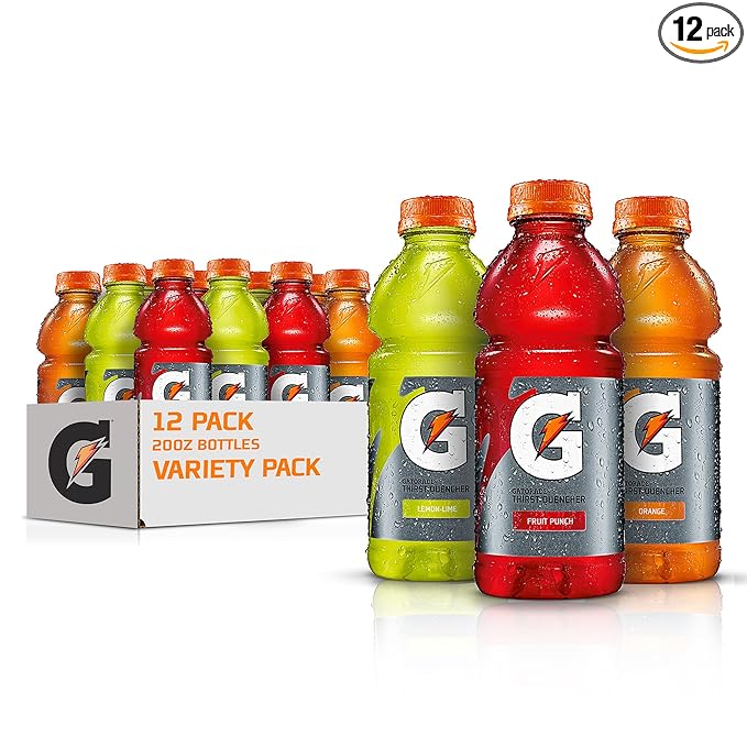 Gatorade Thirst Quencher Sports Drink, Variety Pack, 20oz Bottles, 12 Pack, Electrolytes for