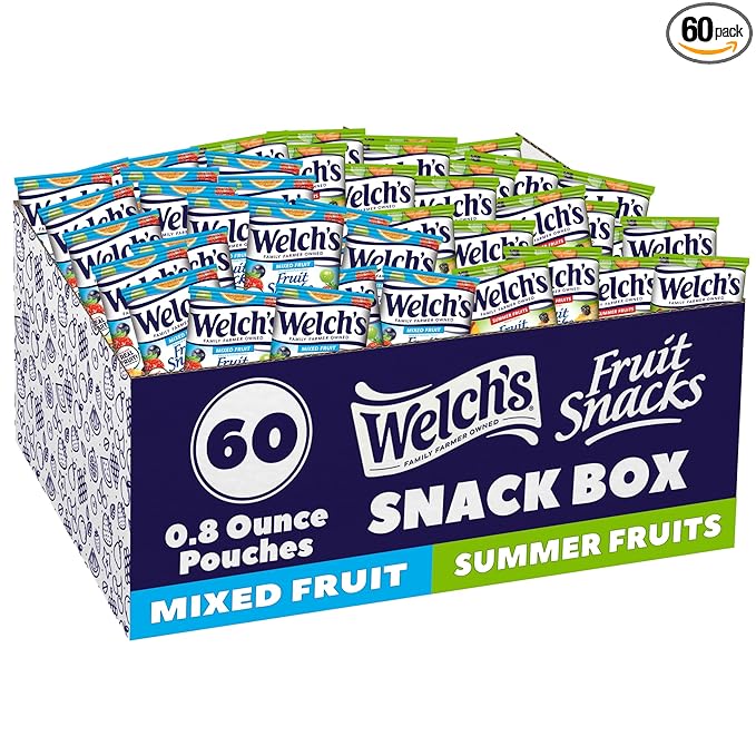 Welch's Fruit Snacks, Mixed Fruit & Summer Fruits Variety Pack, Great for School Lunches, Bulk