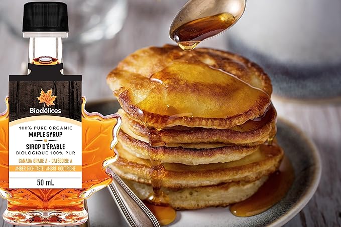 Biodélices 100% Pure Organic Maple Syrup - Premium Grade A - Quebec's Finest in Elegant Maple Leaf