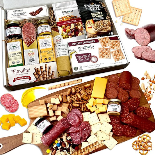 GIFTWORLD Deluxe Meat & Cheese Gift Basket