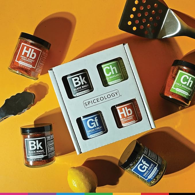 Spiceology - 4-Pack Signature Series - Smoky Honey Habanero, Chile Margarita, Greek Freak, and