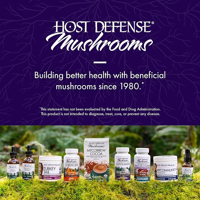Host Defense MycoBrew Cocoa - Cocoa Drink Mix Includes Lion's Mane Mushroom Powder - Superfood