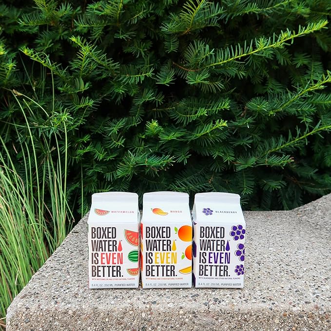 Boxed Water 8.5 oz. (24 Pack) ??Blackberry in Boxes, BPA-Free, Refillable Cartons, Sustainable