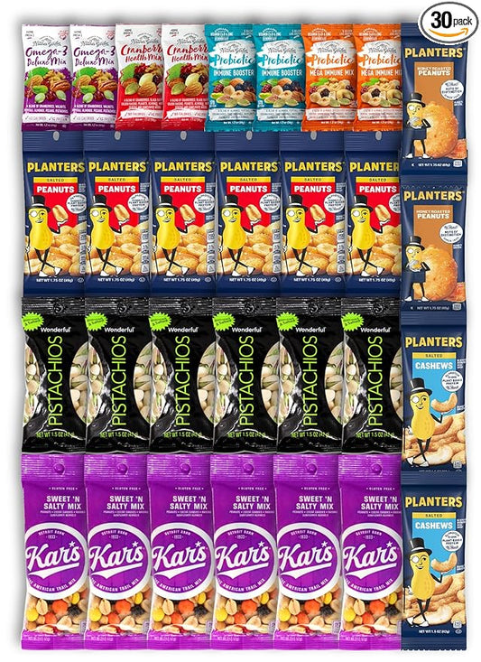 NIRO Nuts & Trail Mix Snack Assortment, 30 Packs