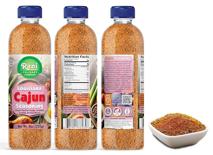 Rani Louisiana Cajun Seasoning (Special Blend for Soup or Gravies) 9oz (255g) PET Jar ~ All Natural