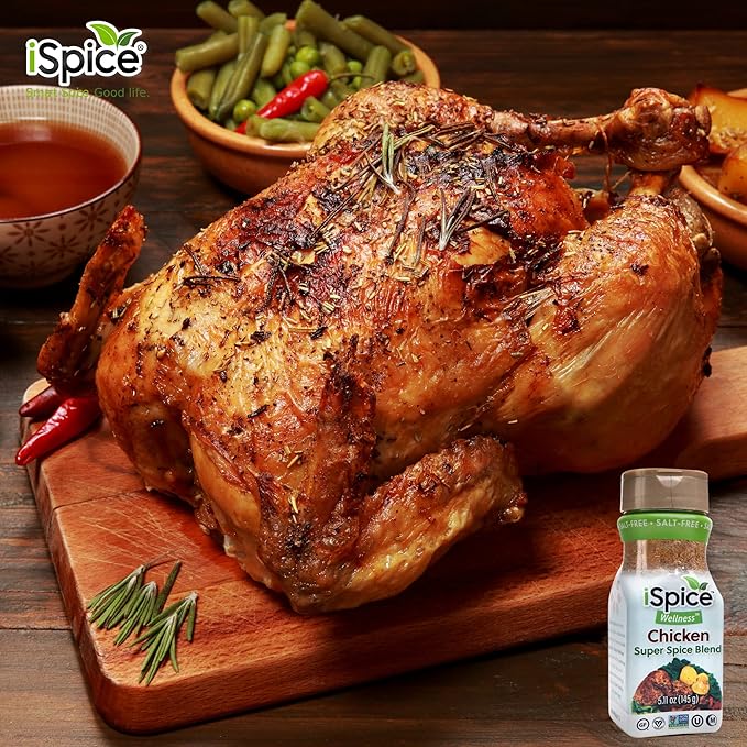 iSpice - Salt-Free | Sugar free | 100% Fat Free Pure Wellness Chicken Super Spice Blend | All
