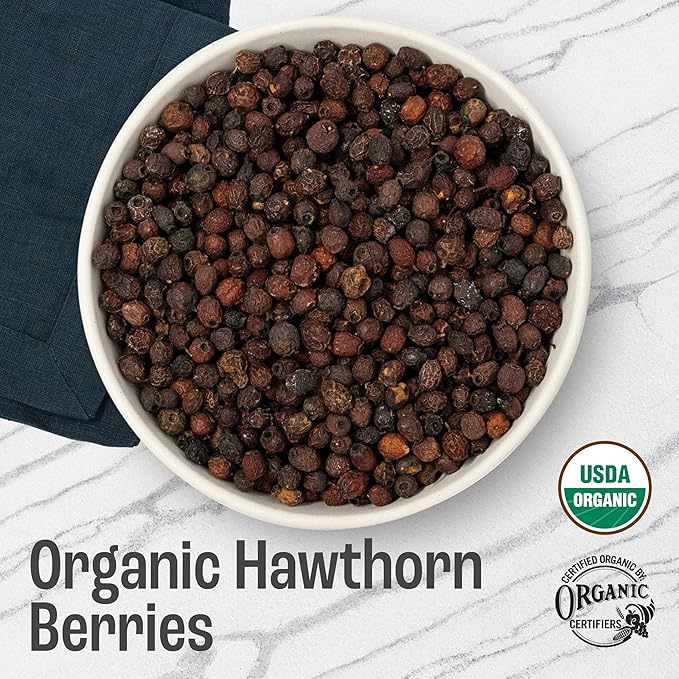 J Mac Botanicals, Organic Dried Hawthorn Berries Whole (16 oz) Hawthorn berry from Eastern Europe