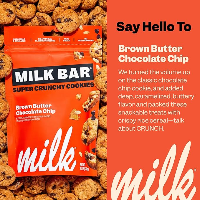 MILK BAR Crunchies | Crunchy Bite Sized Cookies With No Artificial Flavors or Preservatives | Pack