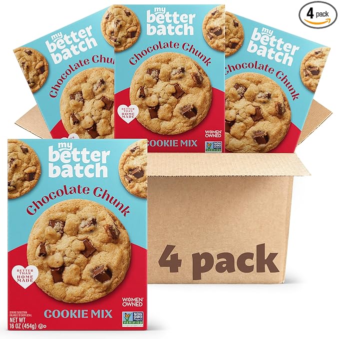 My Better Batch Chocolate Chunk Cookie Mix, Gourmet Baking Mix for Homemade Taste, 4 Pack (Makes 64