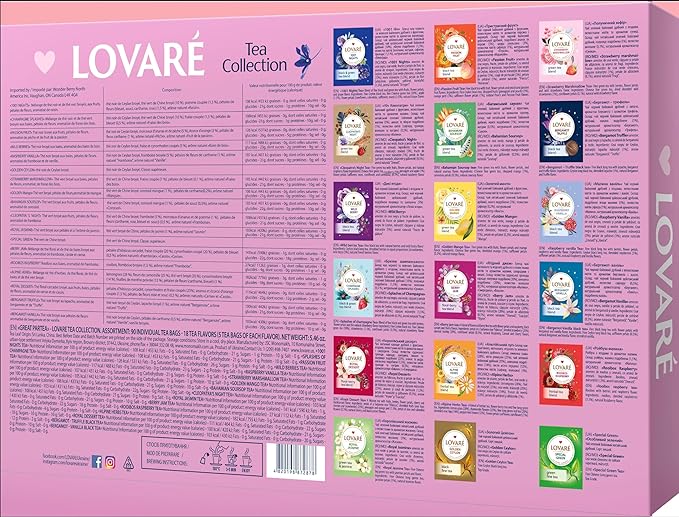 LOVARE Tea Bags Variety Pack - Made in Ukraine - Black and Green, Floral Berry, Mixed Blend, Herbal