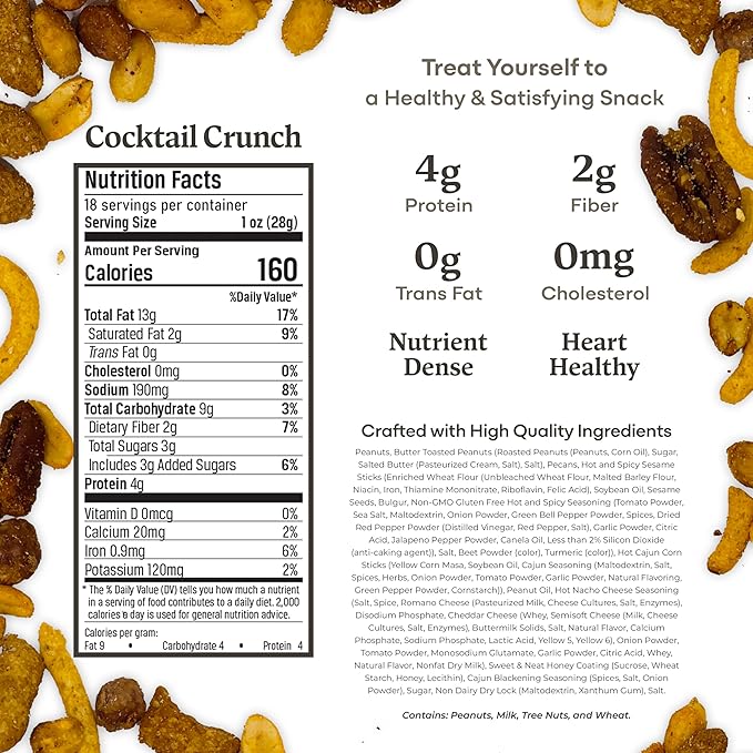 Belmont Peanuts Cocktail Crunch Mix, 18 oz (1 Pack) ??Pecans, Butter Toffee Virginia Peanuts