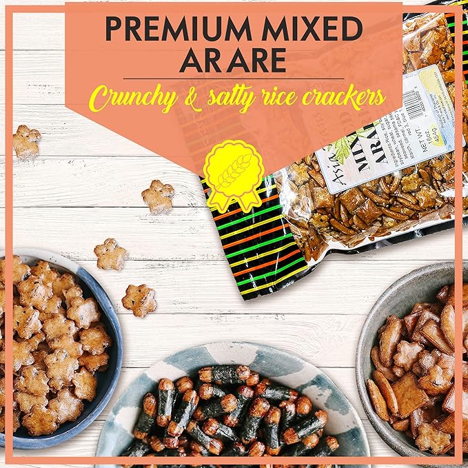 Asia Trans Mixed Arare Rice Crackers - Hawaiian Favorite - Sweet & Salty Japanese Crunchy Gourmet